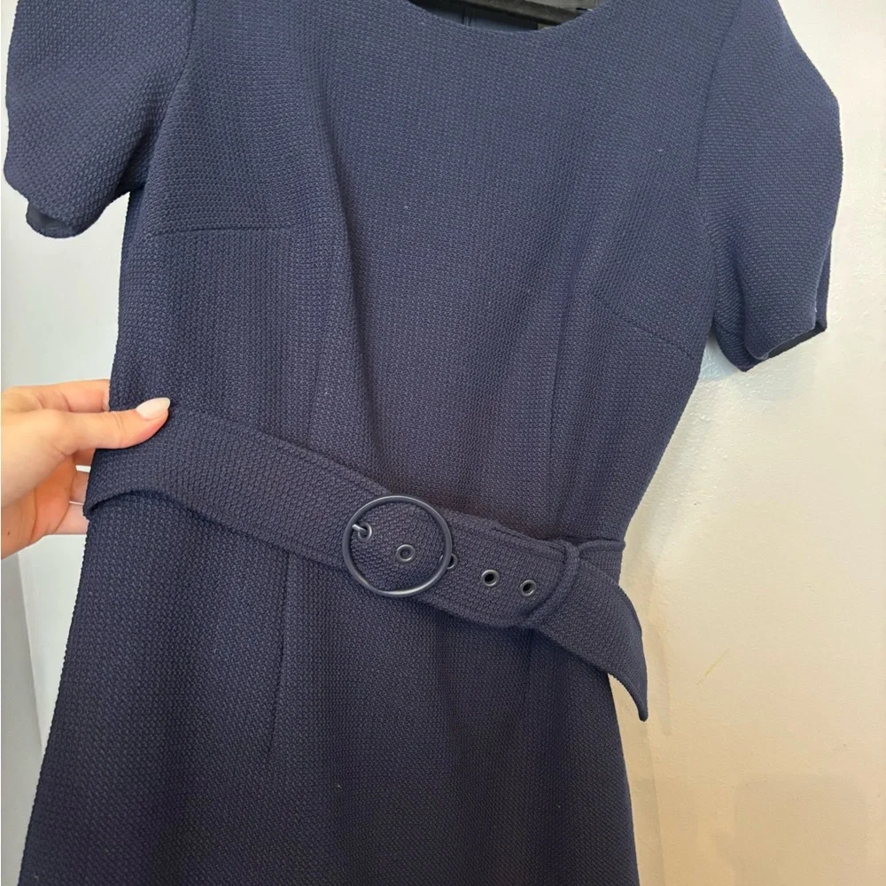 Club Monaco Textured Knit Navy Mini Dress